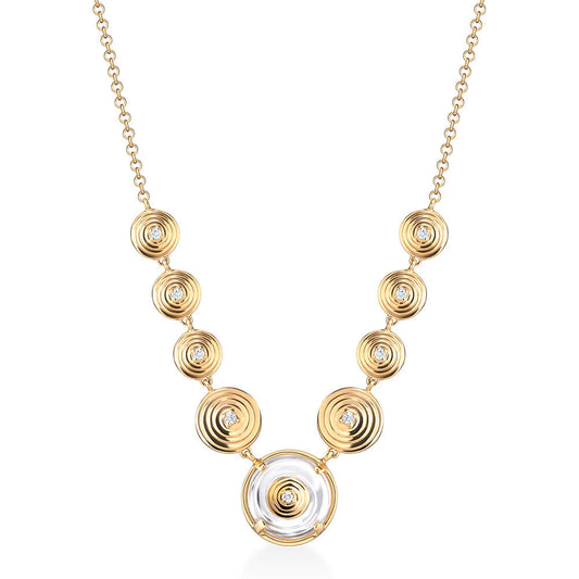Colar Ciclos Pedra Cristal 18k