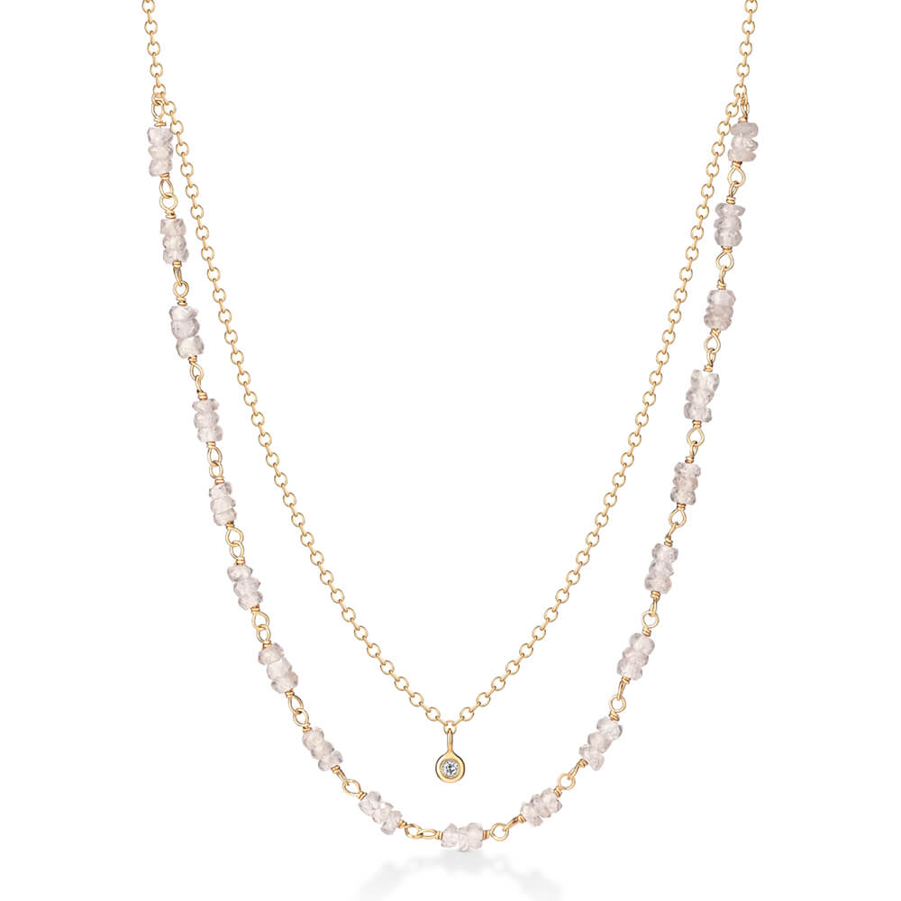 Colar Duplo Elinhos Fumê 18k