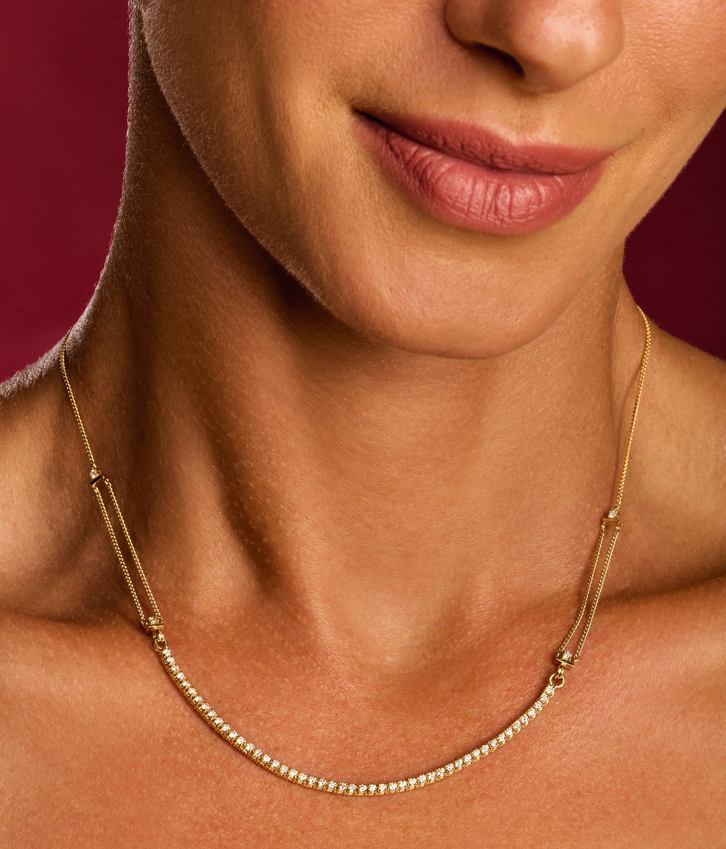 Colar Elo Riviera 18k