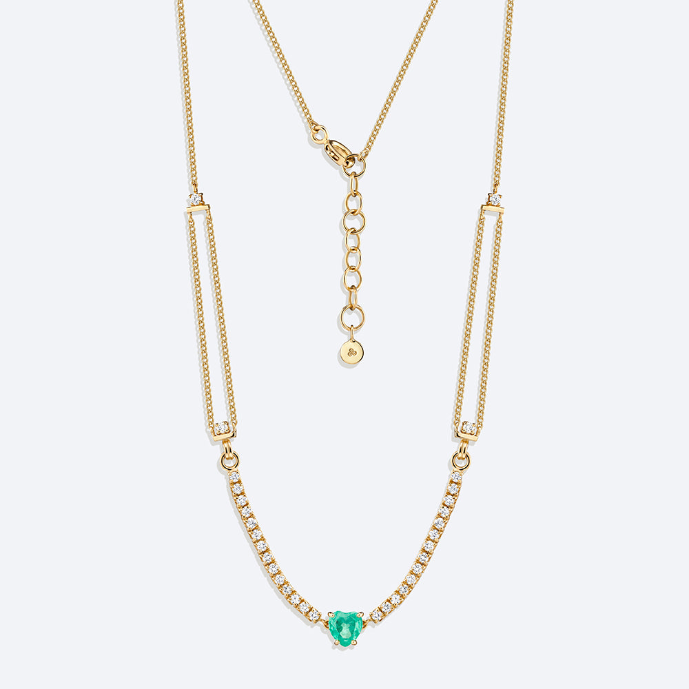 Colar Elo Riviera Heart 18k