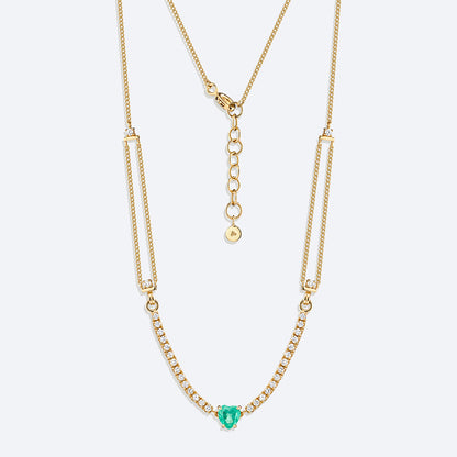 Colar Elo Riviera Heart 18k