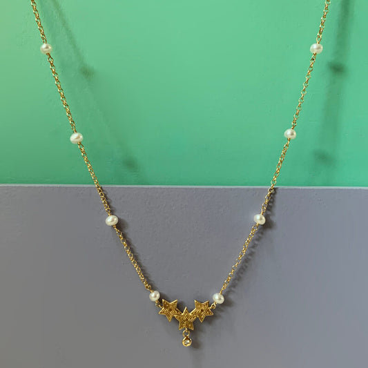 Colar Estrela Trio 18k