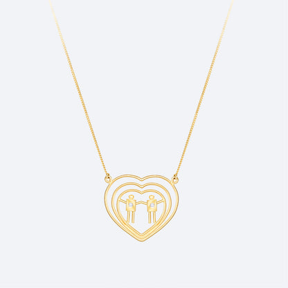Colar Filhos 3 Corações 18k