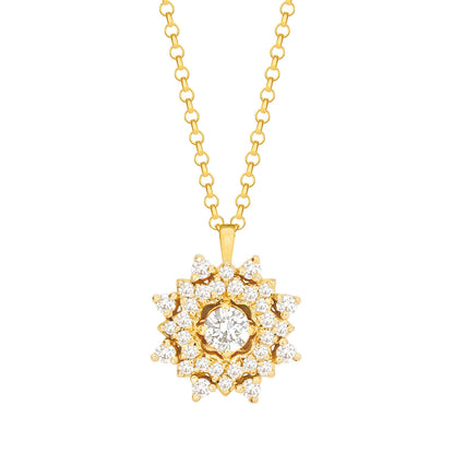 Colar Flor Eva com Brilhantes 18k