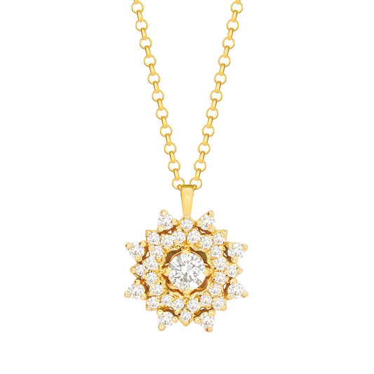 Colar Flor Eva com Brilhantes 18k