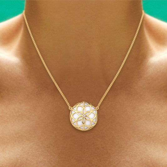 Colar Flor da Vida Single M 18k