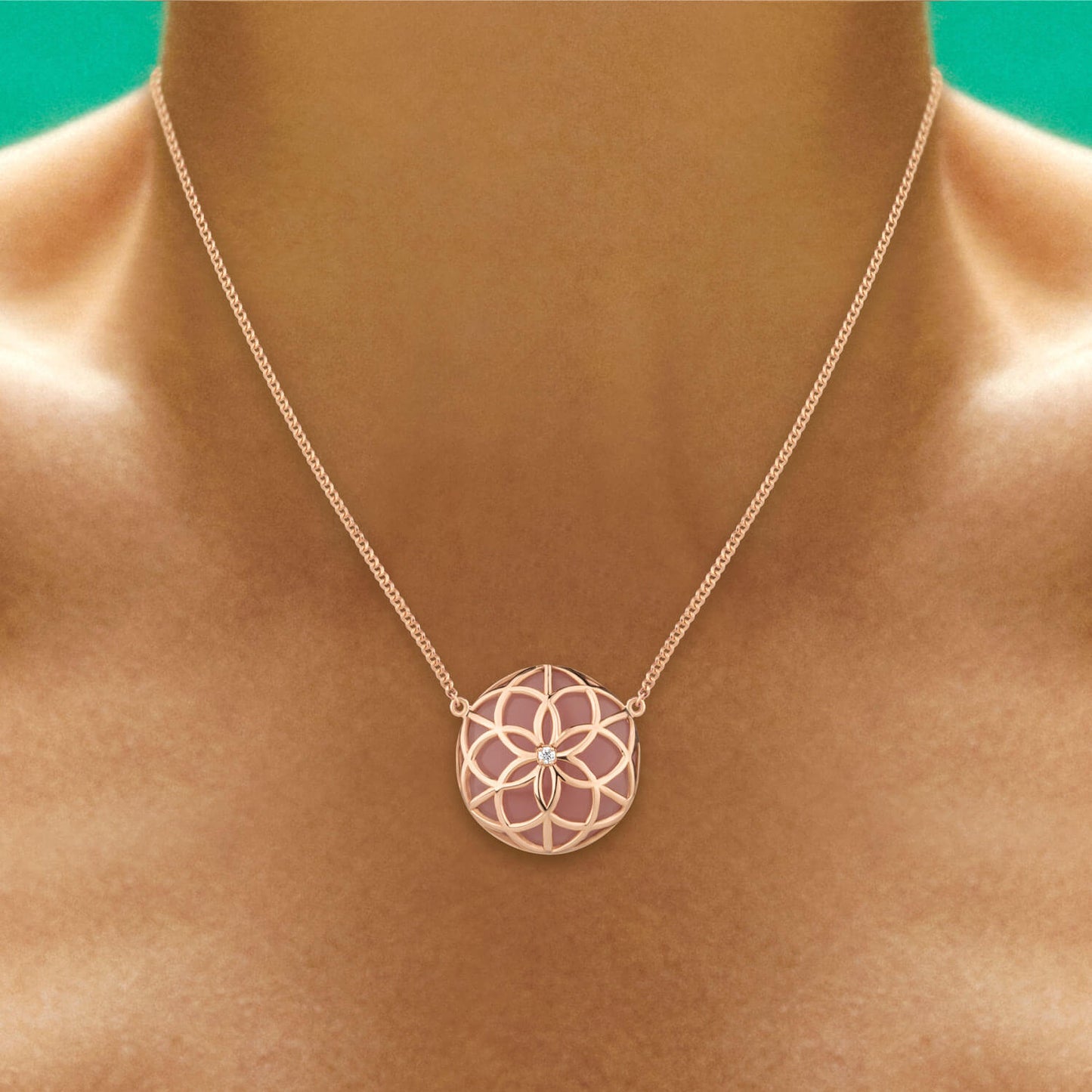 Colar Flor da Vida Single M 18k