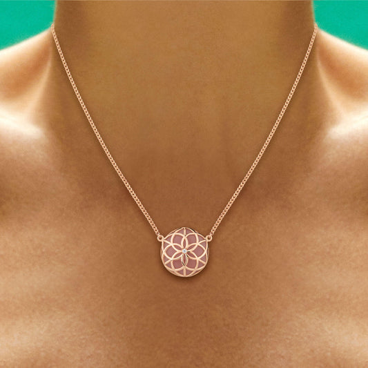 Colar Flor da Vida Single P 18k