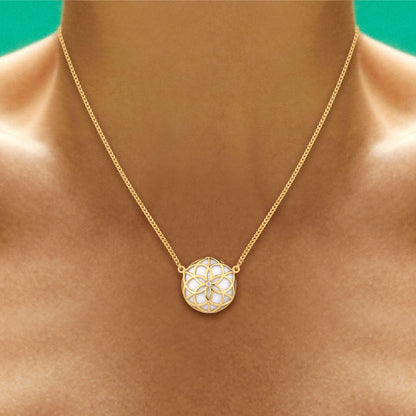 Colar Flor da Vida Single P 18k
