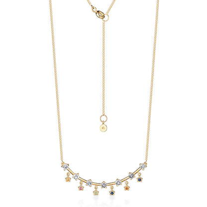 Colar Frente Multi Color 18k