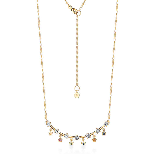 Colar Frente Multi Color 18k