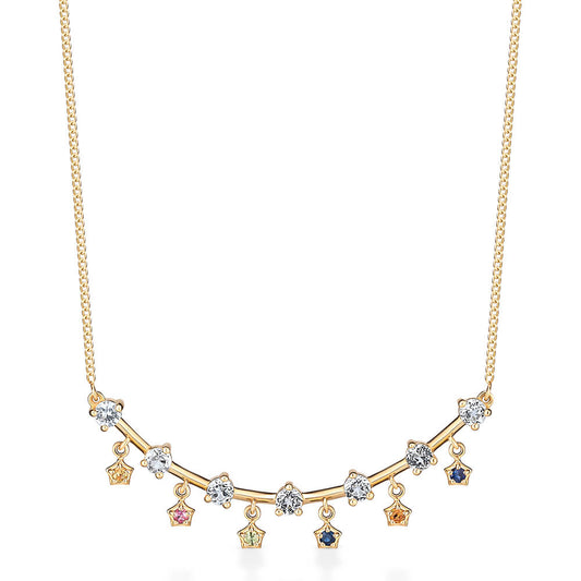 Colar Frente Multi Color 18k