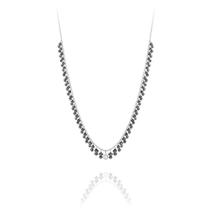 Colar Hanging Brilhantes Negros 18k