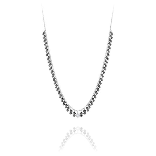 Colar Hanging Brilhantes Negros 18k