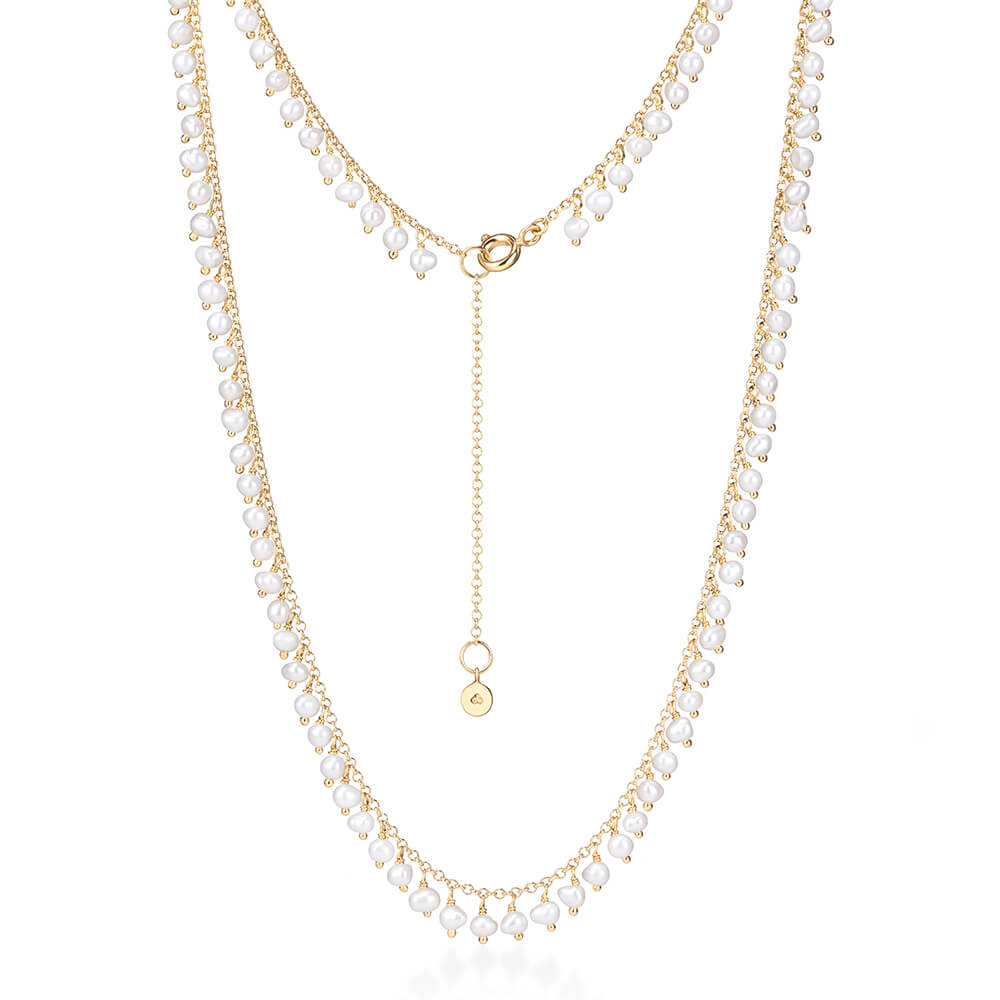 Colar Hanging Pérolas 18k
