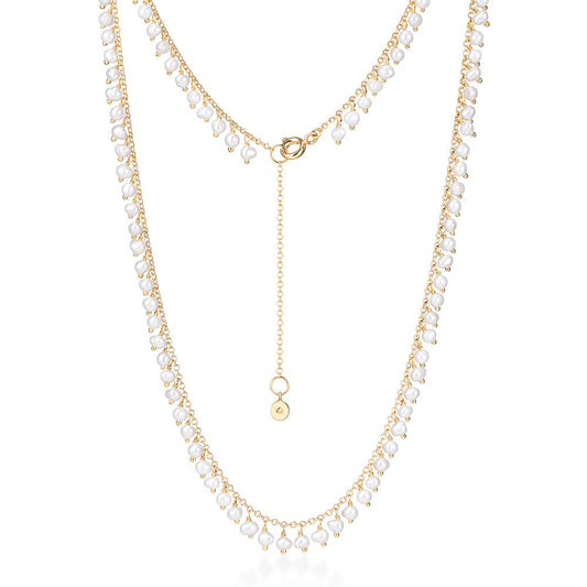 Colar Hanging Pérolas 18k