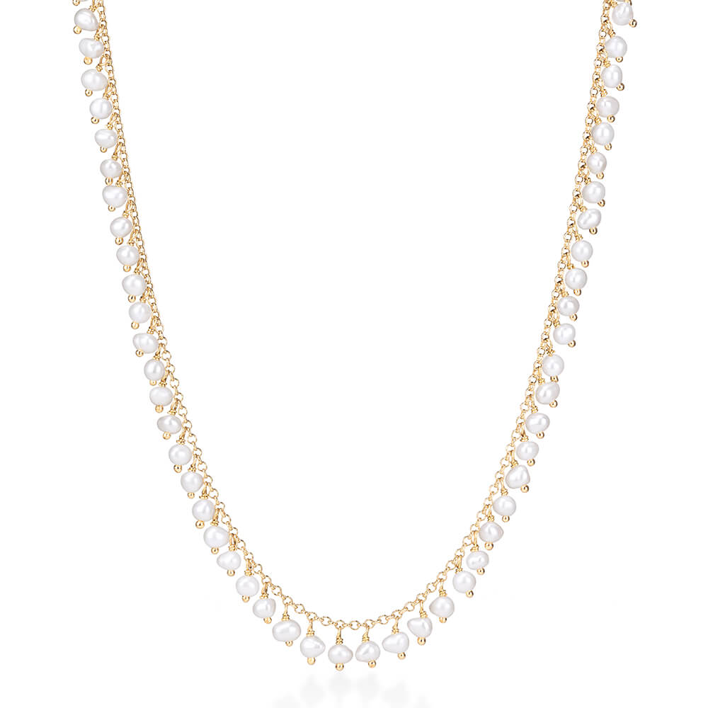 Colar Hanging Pérolas 18k