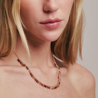 Colar Hanging Safiras Terrosas 18k