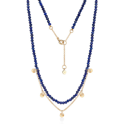 Colar Lápis Lazuli Ciclos com Brilhantes 18k