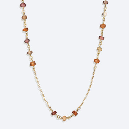 Colar Safiras Terrosas Corrente e Looping 18k