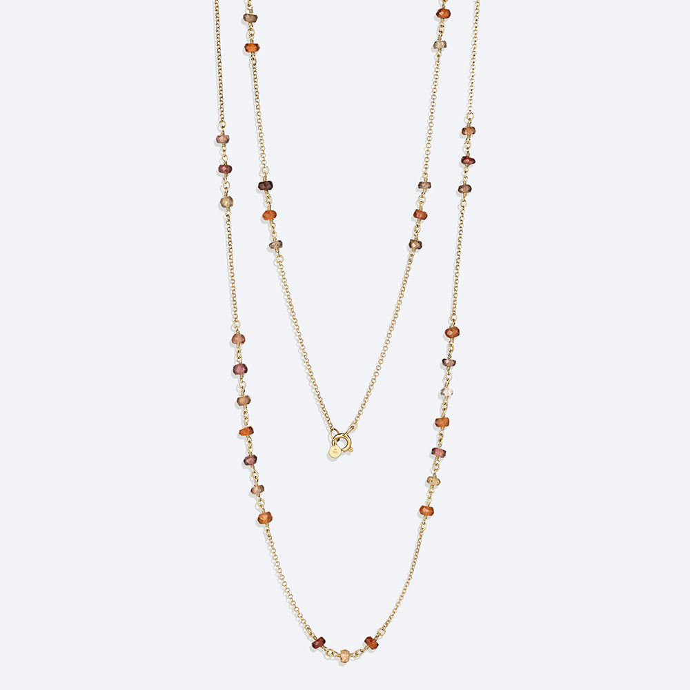 Colar Safiras Terrosas Corrente e Looping 18k