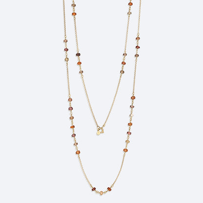 Colar Safiras Terrosas Corrente e Looping 18k