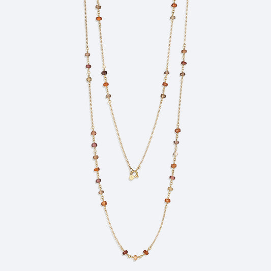 Colar Safiras Terrosas Corrente e Looping 18k