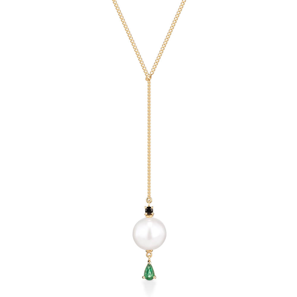 Colar Moon com Esmeralda 18k