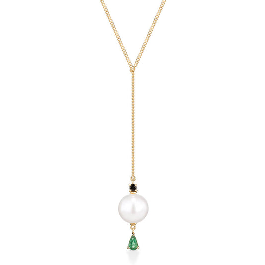 Colar Moon com Esmeralda 18k