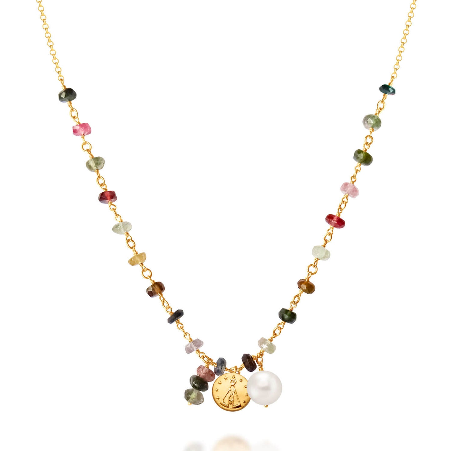 Colar Nossa Senhora Turmalinas 18k