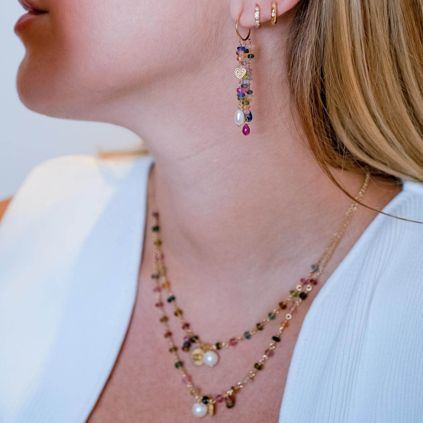 Colar Nossa Senhora Turmalinas 18k