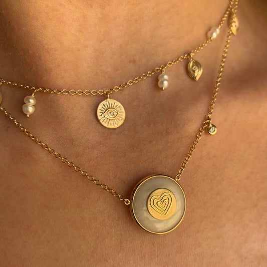 Colar Olhinhos Pérolas 18k