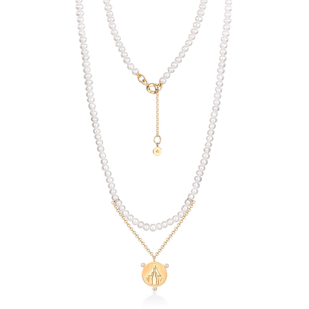 Colar Pérola Nossa Senhora 18k