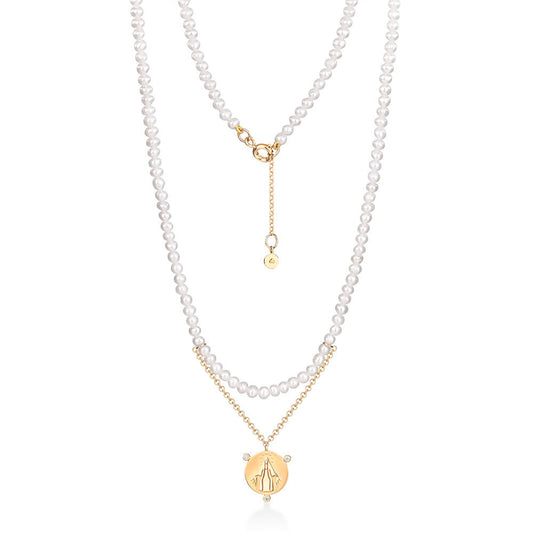 Colar Pérola Nossa Senhora 18k