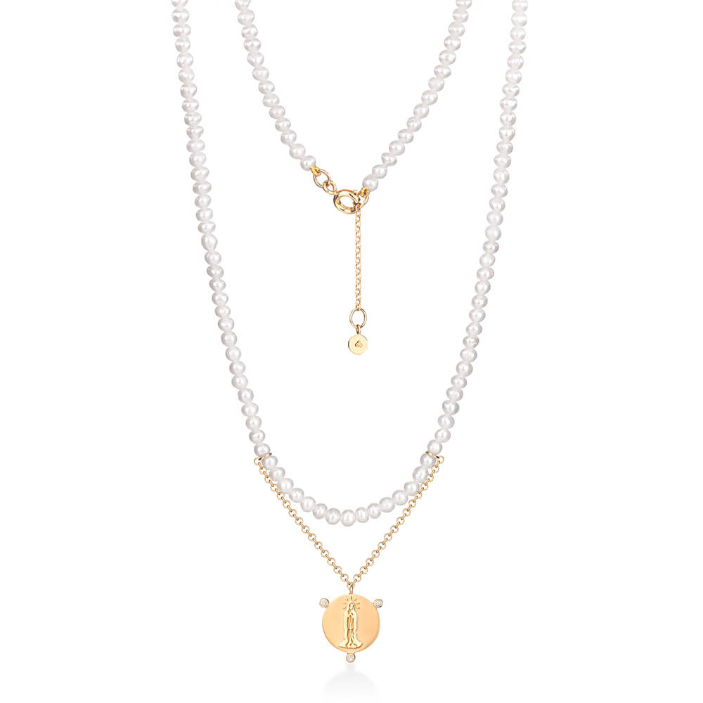 Colar Pérola Nossa Senhora 18k