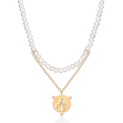 Colar Pérola Nossa Senhora 18k