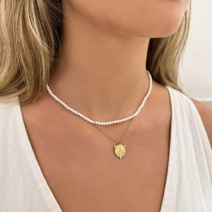 Colar Pérola Nossa Senhora 18k
