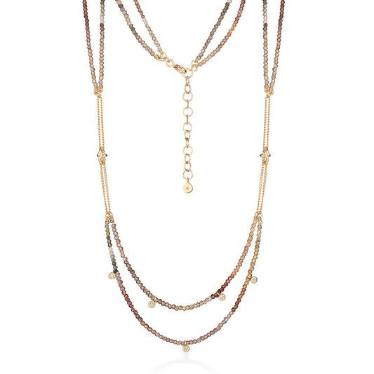Colar Sunlit Duplo Safiras Terrosas 18k