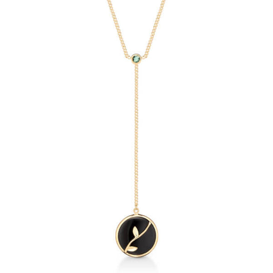 Colar Teva com Ônix e Esmeralda 18k