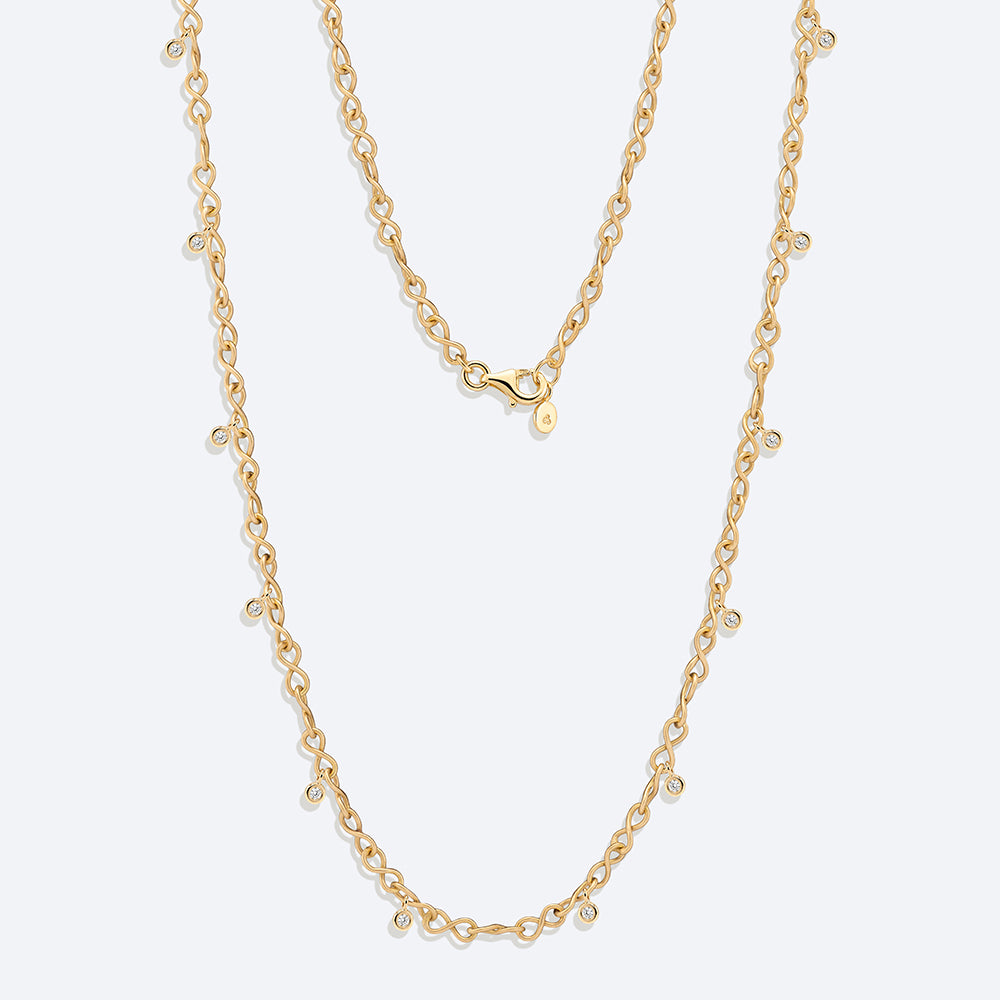 Colar Infinito com Brilhantes 18k