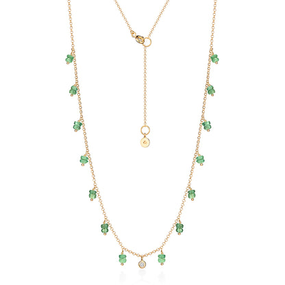 Colar Mini Hanging Esmeralda 18k