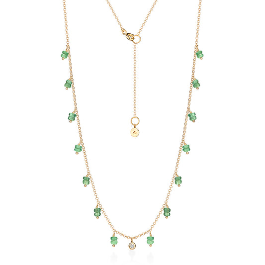 Colar Mini Hanging Esmeralda 18k