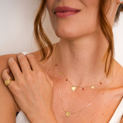 Colar Sun Love Safiras Laranjas 18k