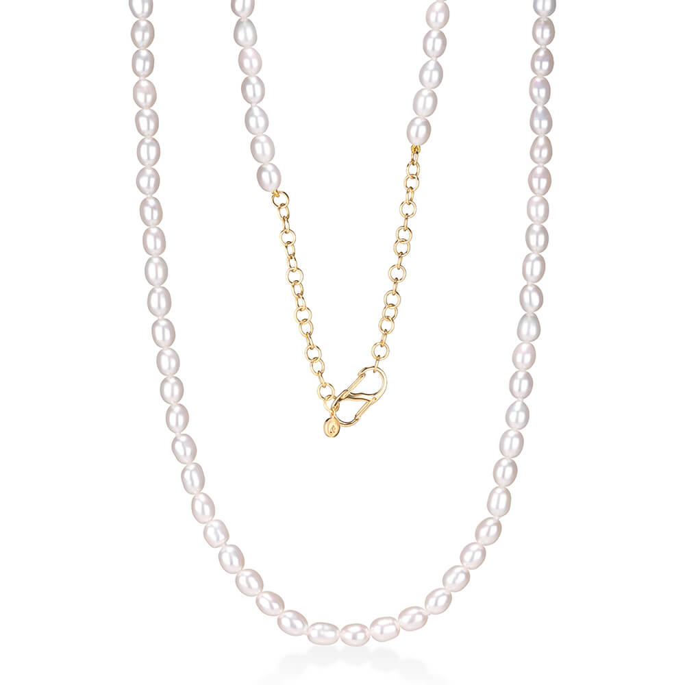 Colar de Pérolas com 80cm 18K