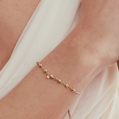 Pulseira Ajustável Bolinhas Amassadas 18k