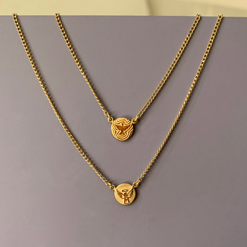 Escapulário Anjo e Espírito Santo Baby 18k