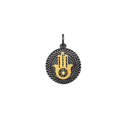 Pingente Amuleto Hamsa AG 925 e 18K