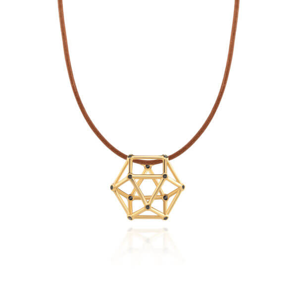 Pingente Equilibrium Grande com Brilhantes Negro 18k