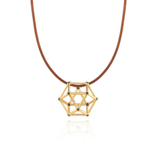 Pingente Equilibrium Grande com Brilhantes Negro 18k