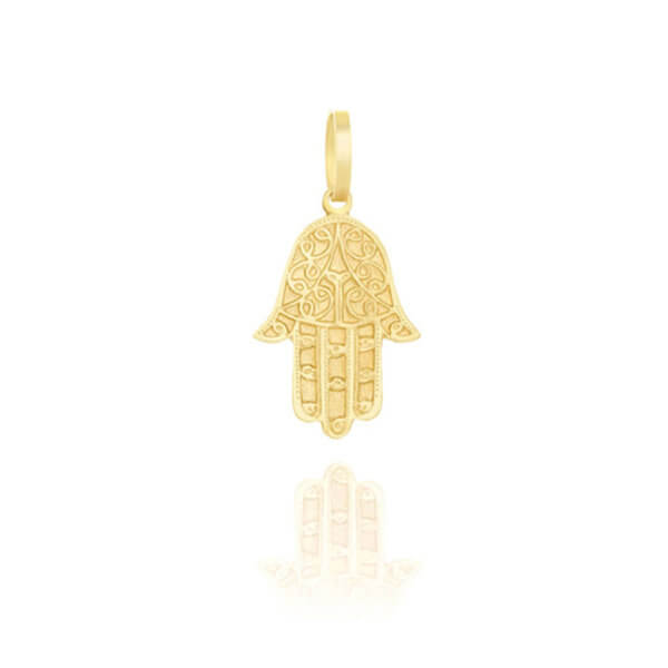 Pingente Hamsa Trabalhada 18k